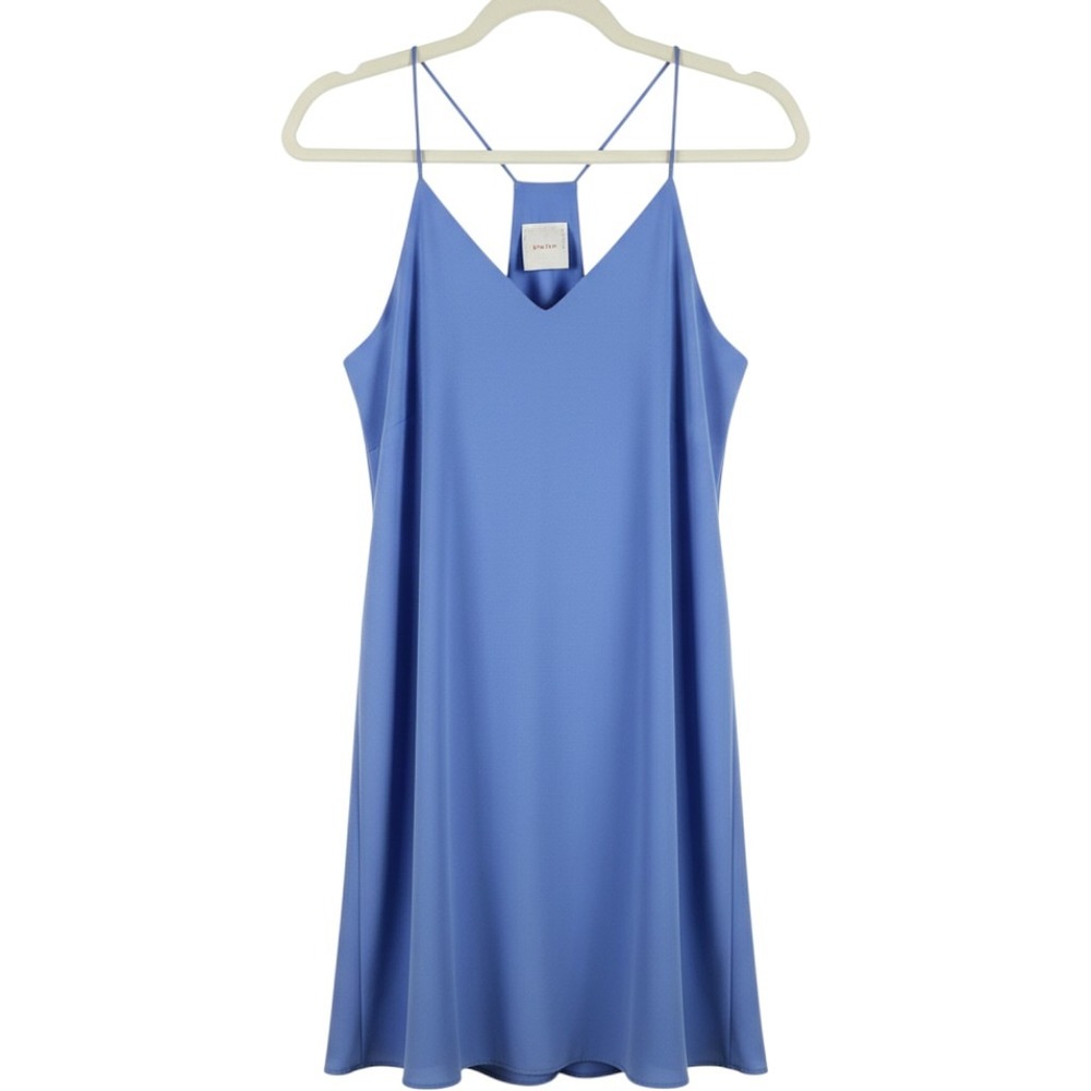 Nymphe Blue V-Neck Racerback Spaghetti Strap Mini Dress Periwinkle 0021